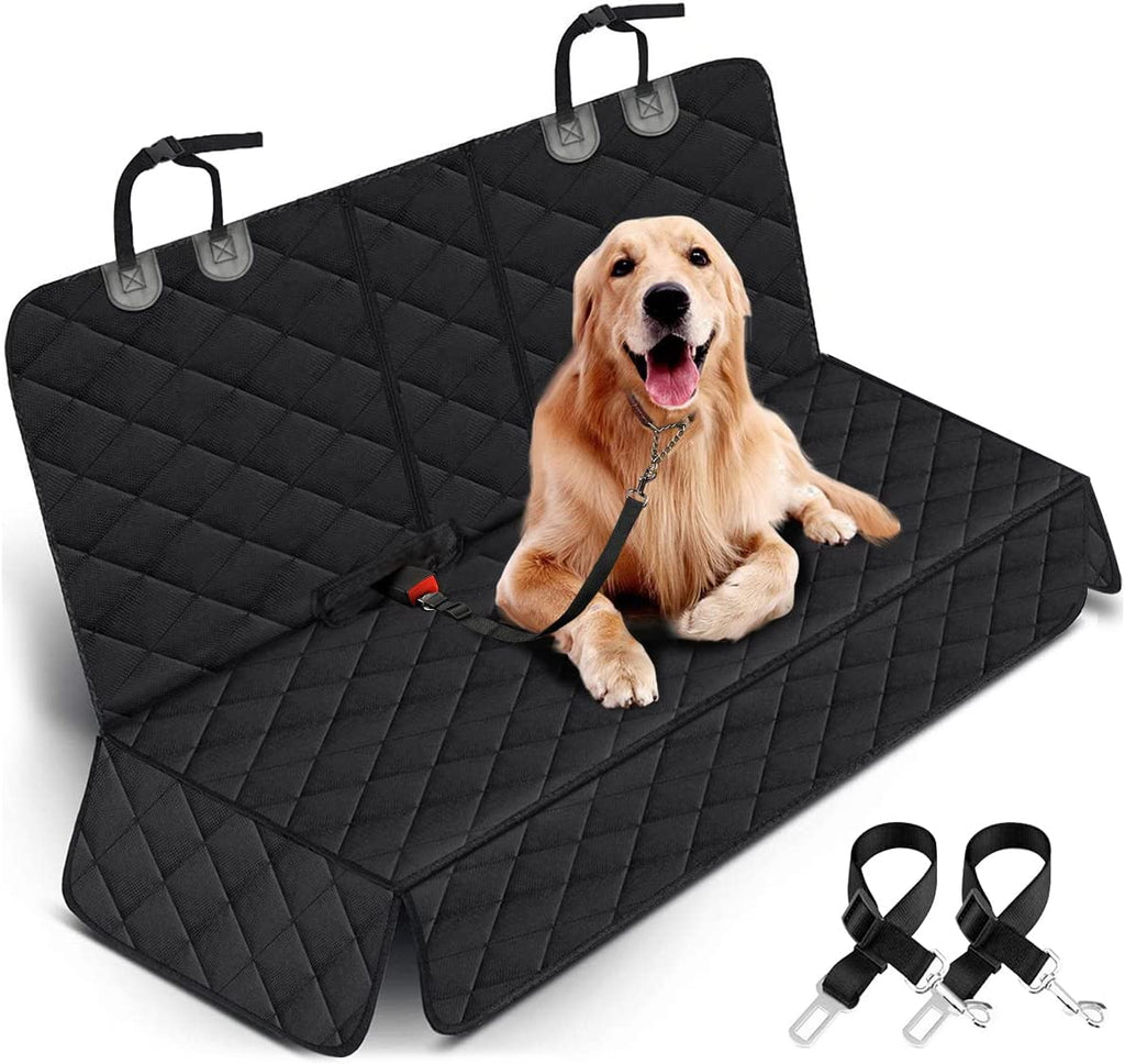 Premium Waterproof Dog Car Seat Cover - Non-Slip Back Seat Protector for Pets, Compatible with Most Cars, Trucks, and SUVs - Black
